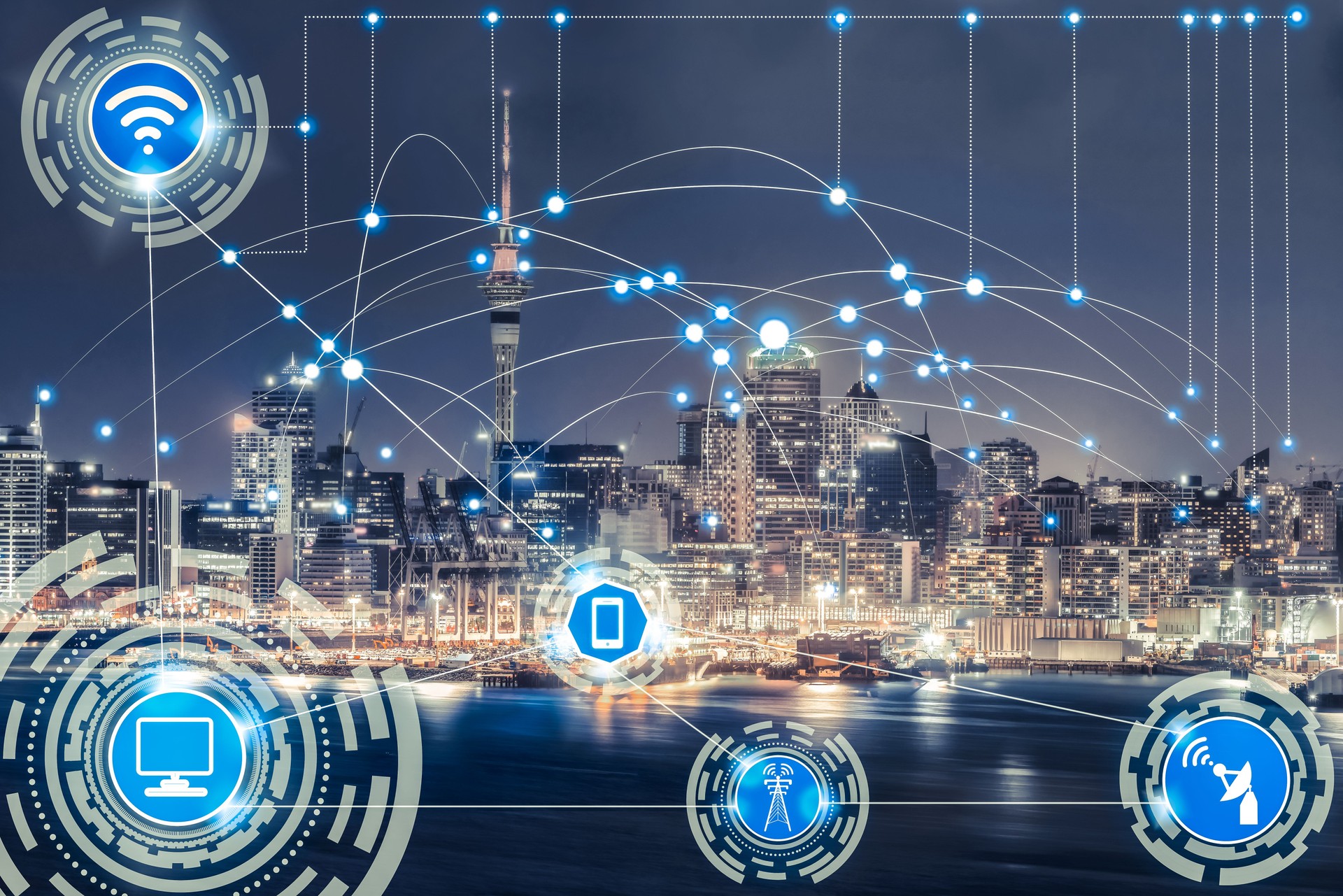Smart city and wireless communication network.